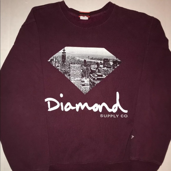 Diamond Supply Co. Other - Men’s Diamond Supply Co Crewneck Maroon cityscape